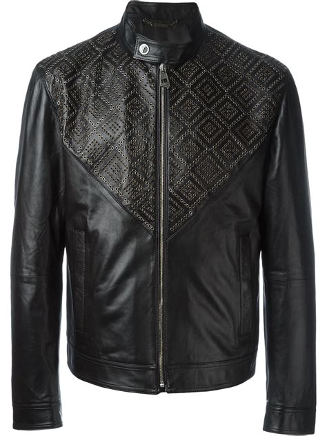 versace jacket boys|used Versace men leather jacket.